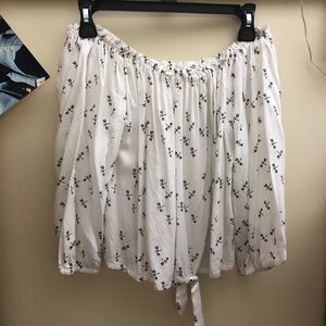 White Strapless Dragonfly Top
